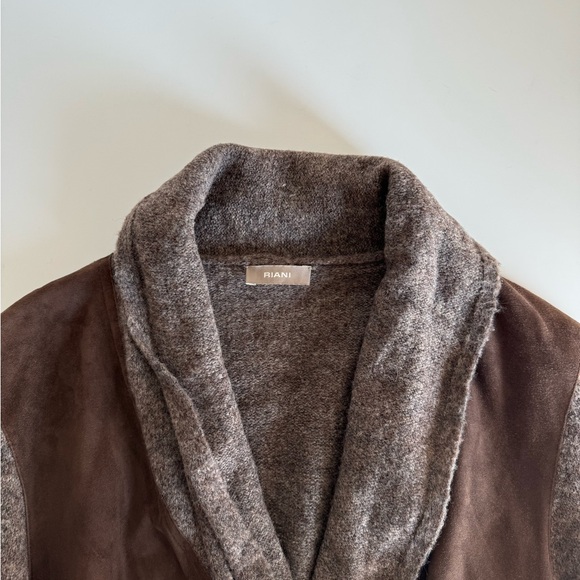 RIANI Goat Suede Wool Cardigan - Picture 3 of 9